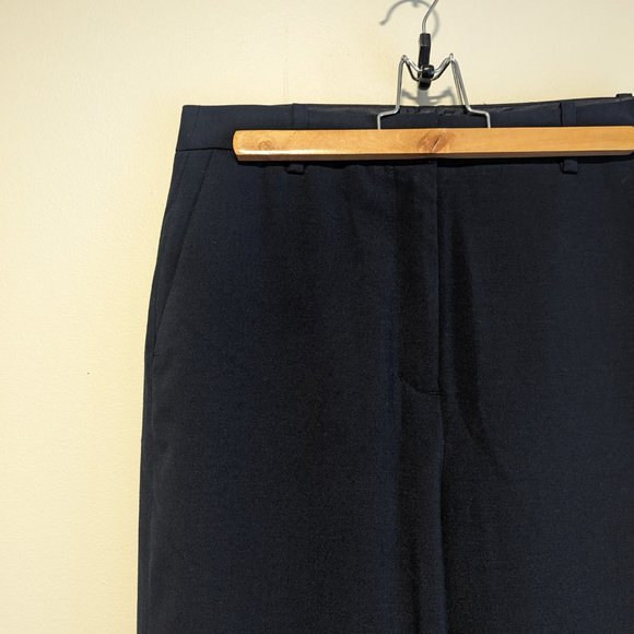 Frank and Oak Jane Straight Fit High Rise Pant in Navy Blue - Picture 6 of 6